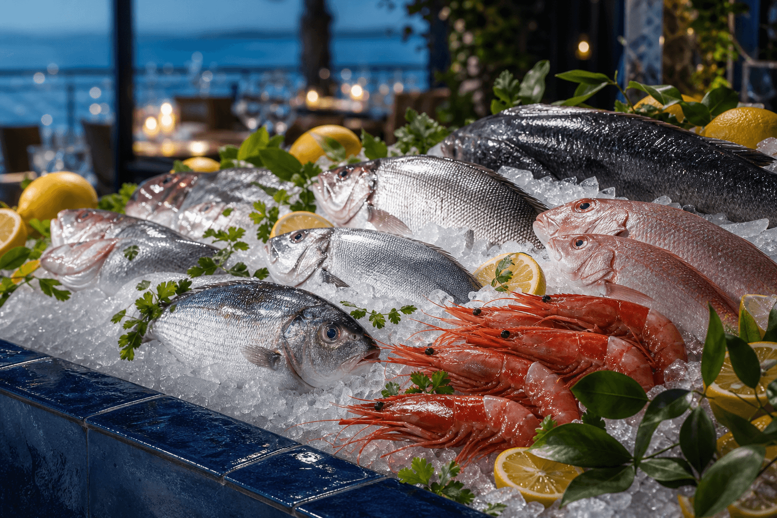 Pesce fresco sul ghiaccio