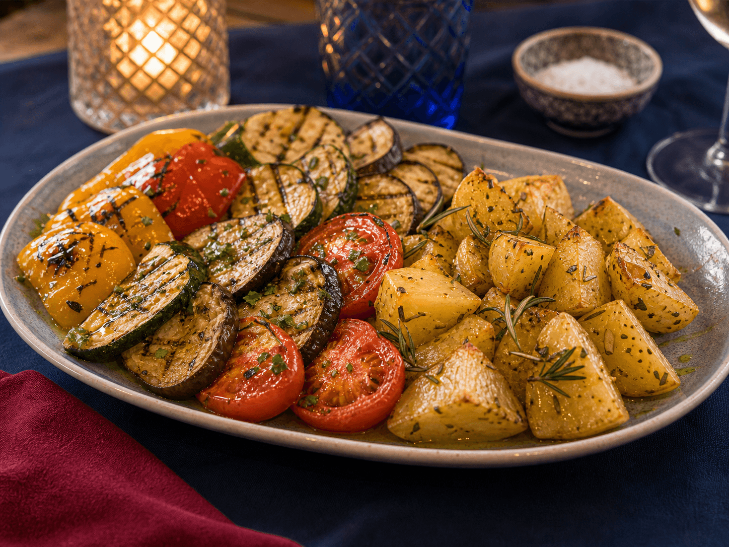 Verdure Grigliate e Patate al Forno